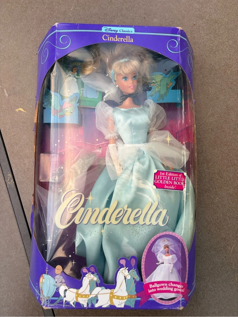 Vtg Mattel Disney Classics Cinderella Barbie Doll 1991 New In Box